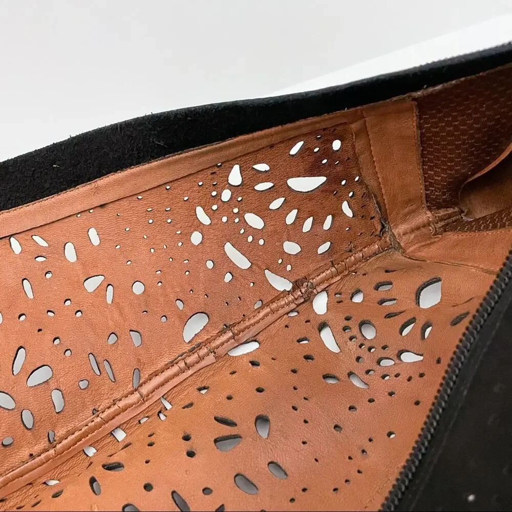 Gentle Souls by Kenneth Cole Black Laser Cut Boots